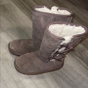 Koolaburra Brown Winter Rain Boots with Fleece Lining